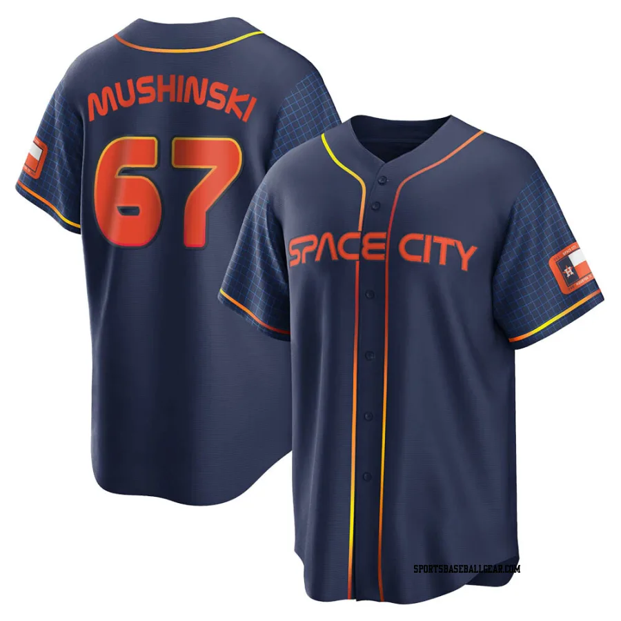 Parker Mushinski Youth Houston Astros Navy Replica 2022 City Connect Jersey