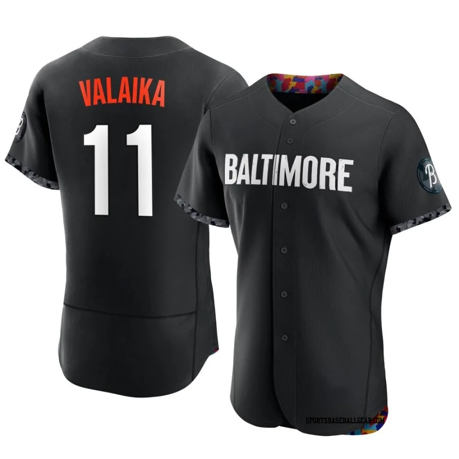 Pat Valaika Men's Baltimore Orioles Black Authentic 2023 City Connect Jersey