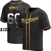 Pat Winkel Men's Minnesota Twins Black Golden Replica Alternate Jersey