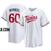 Pat Winkel Men's Minnesota Twins White Replica Home Jersey