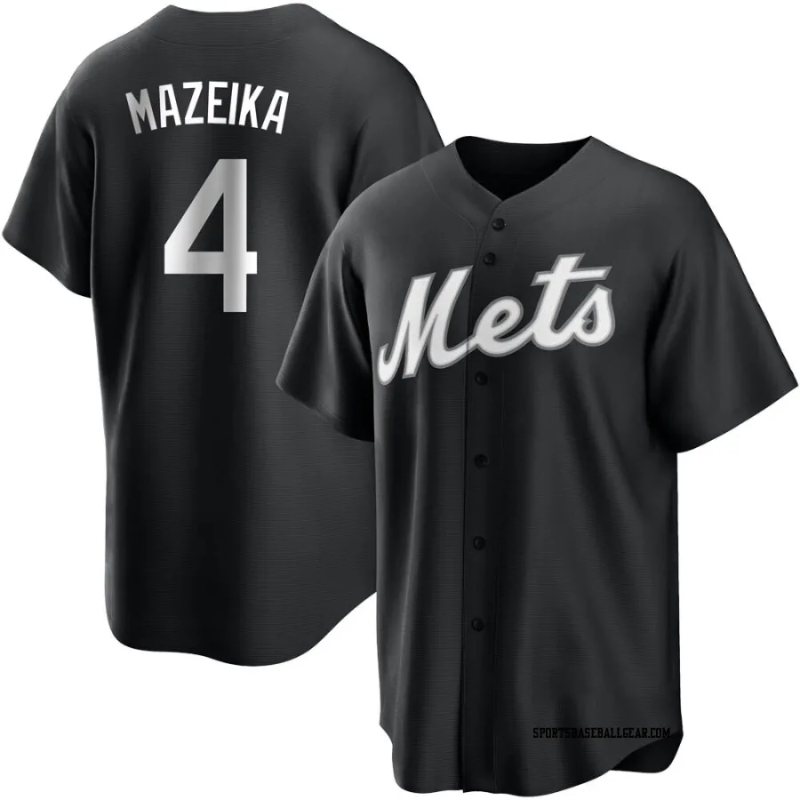 Patrick Mazeika Men's New York Mets Black/White Replica Jersey