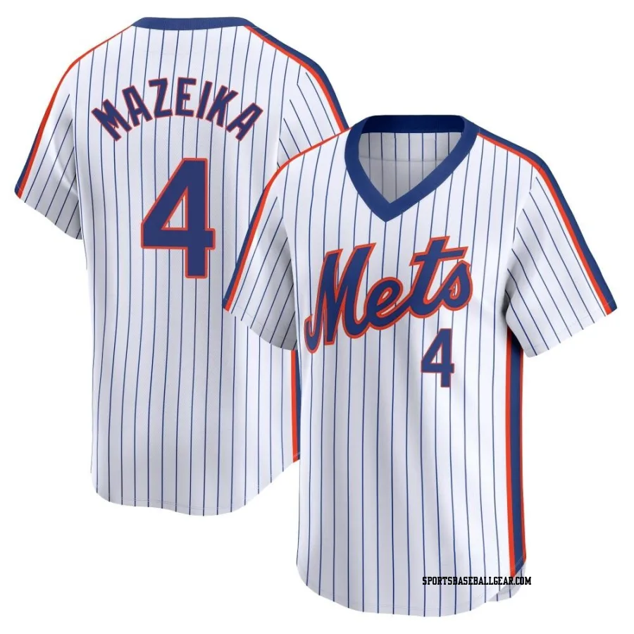 Patrick Mazeika Men's New York Mets White Limited Cooperstown Collection Jersey