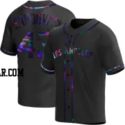 Patrick Sandoval Men's Los Angeles Angels Black Holographic Replica Alternate Jersey