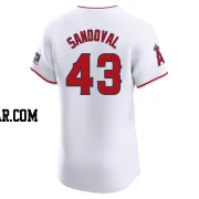 Patrick Sandoval Men's Los Angeles Angels White Elite Home Patch Jersey