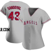 Patrick Sandoval Women's Los Angeles Angels Authentic Silver Road Jersey