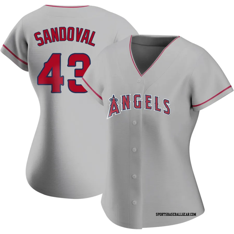 Patrick Sandoval Women's Los Angeles Angels Authentic Silver Road Jersey