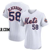 Paul Blackburn Men's New York Mets White Elite Home Patch Jersey