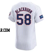 Paul Blackburn Men's New York Mets White Elite Home Patch Jersey