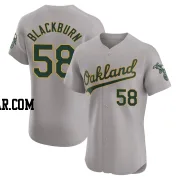 Paul Blackburn Men's Oakland Athletics Gray Elite Road Jersey