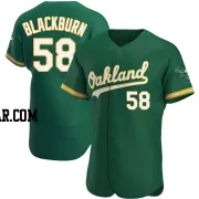 Paul Blackburn Men's Oakland Athletics Green Authentic Kelly Alternate Jersey