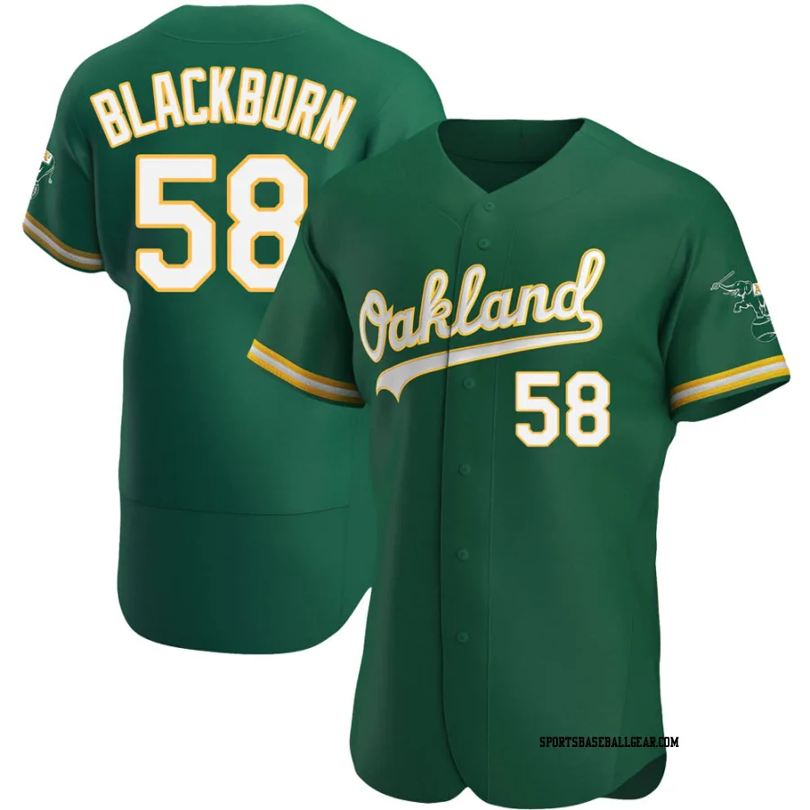 Paul Blackburn Men's Oakland Athletics Green Authentic Kelly Alternate Jersey