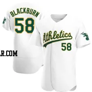 Paul Blackburn Men's Oakland Athletics White Authentic Home Jersey