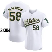 Paul Blackburn Men's Oakland Athletics White Elite Home Jersey