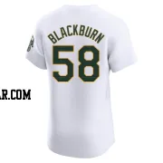 Paul Blackburn Men's Oakland Athletics White Elite Home Jersey