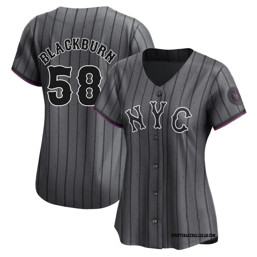 Paul Blackburn Women's New York Mets Limited Graphite 2024 City Connect Jersey