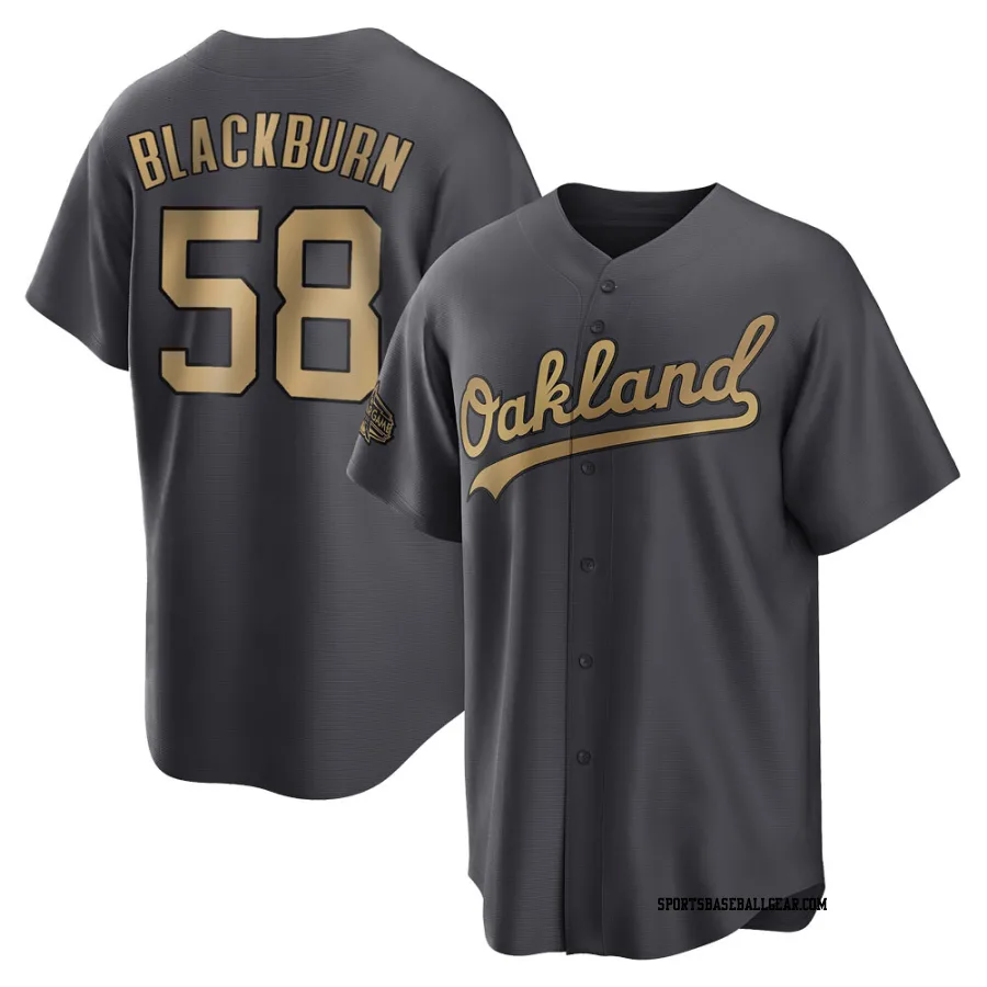 Paul Blackburn Youth Oakland Athletics Charcoal Game Replica 2022 All-Star Jersey