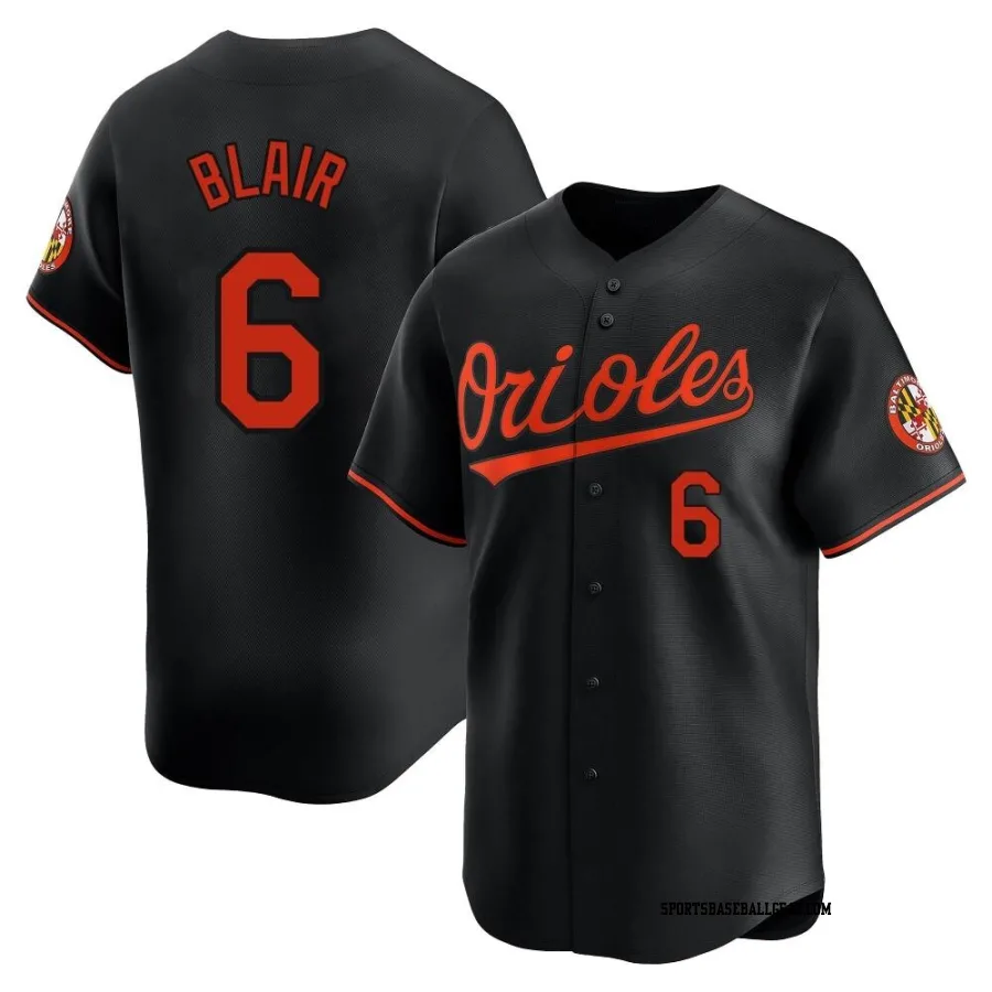 Paul Blair Youth Baltimore Orioles Black Limited Alternate Jersey