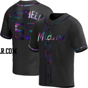 Paul Campbell Men's Miami Marlins Black Holographic Replica Alternate Jersey