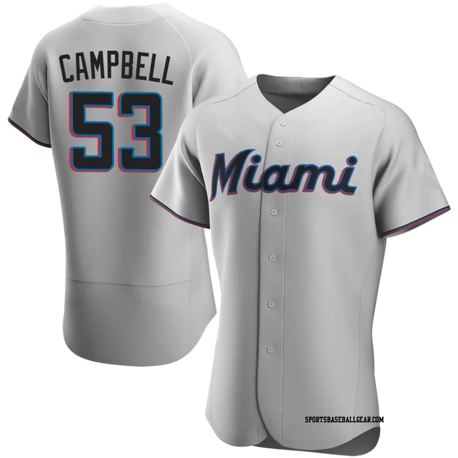 Paul Campbell Men's Miami Marlins Gray Authentic Road Jersey