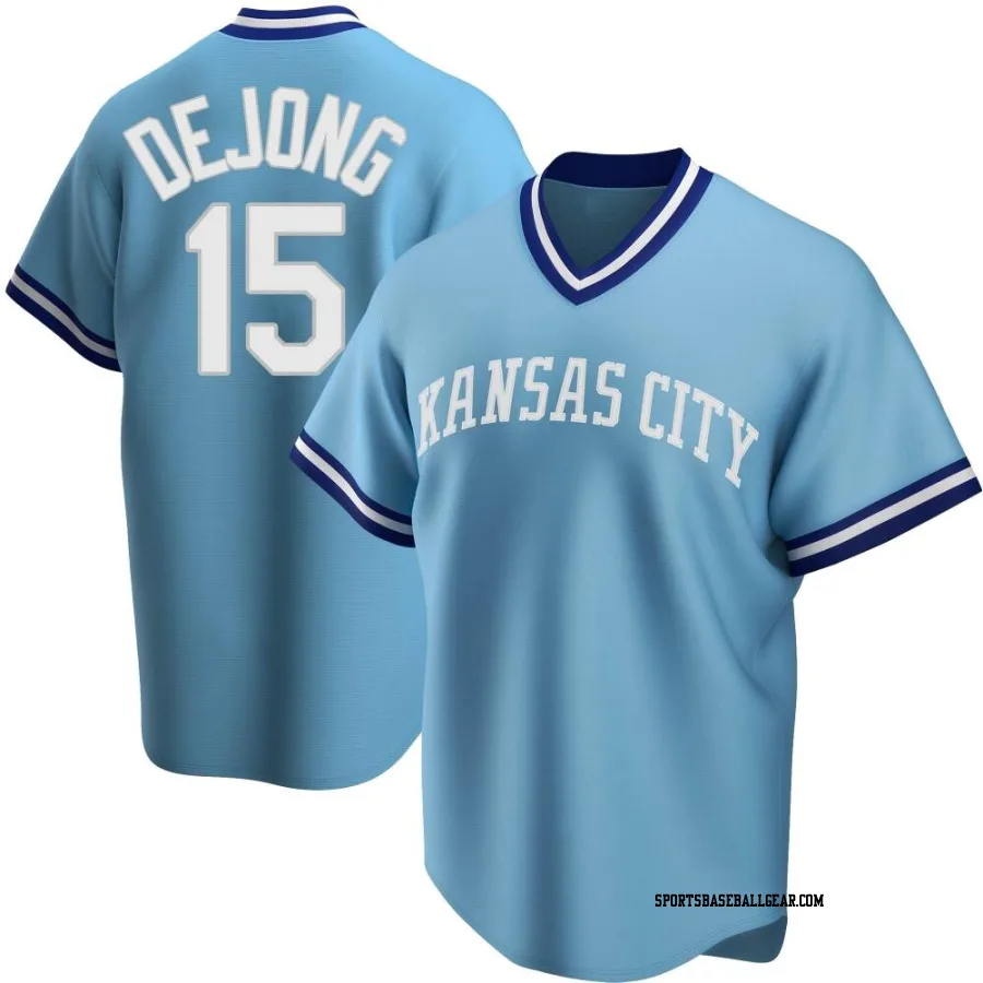 Paul DeJong Men's Kansas City Royals Light Blue Replica Road Cooperstown Collection Jersey