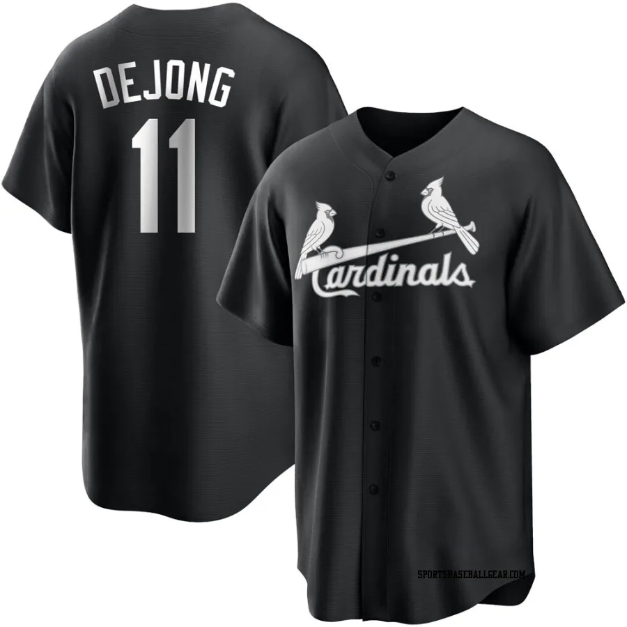 Paul DeJong Men's St. Louis Cardinals Black/White Replica Jersey