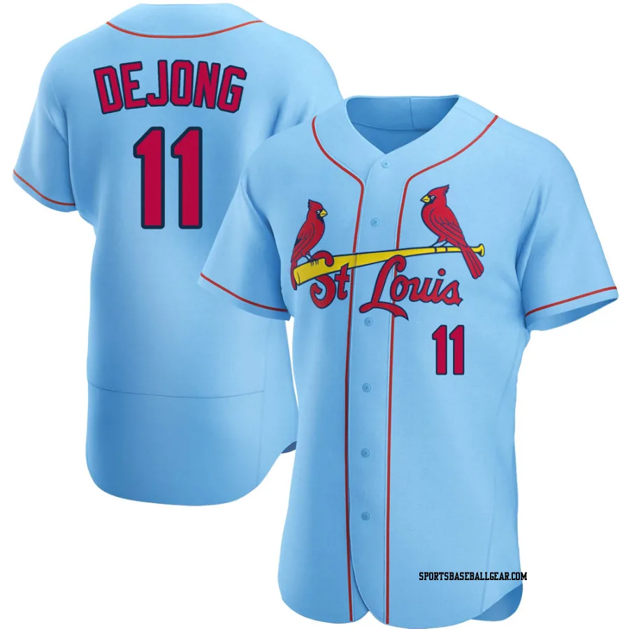 Paul DeJong Men's St. Louis Cardinals Light Blue Authentic Alternate Jersey