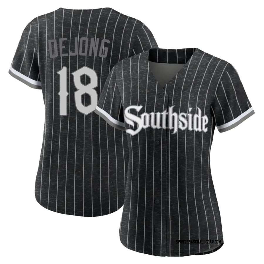 Paul DeJong Women's Chicago White Sox Black Authentic 2021 City Connect Jersey