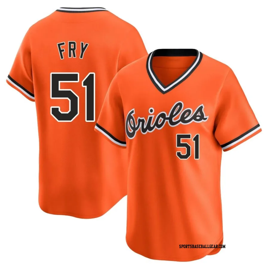 Paul Fry Men's Baltimore Orioles Orange Limited Cooperstown Collection Jersey