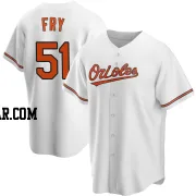 Paul Fry Men's Baltimore Orioles White Replica Home Jersey