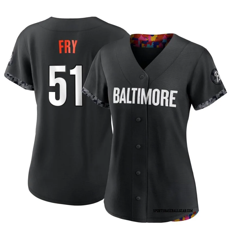 Paul Fry Women's Baltimore Orioles Black Replica 2023 City Connect Jersey