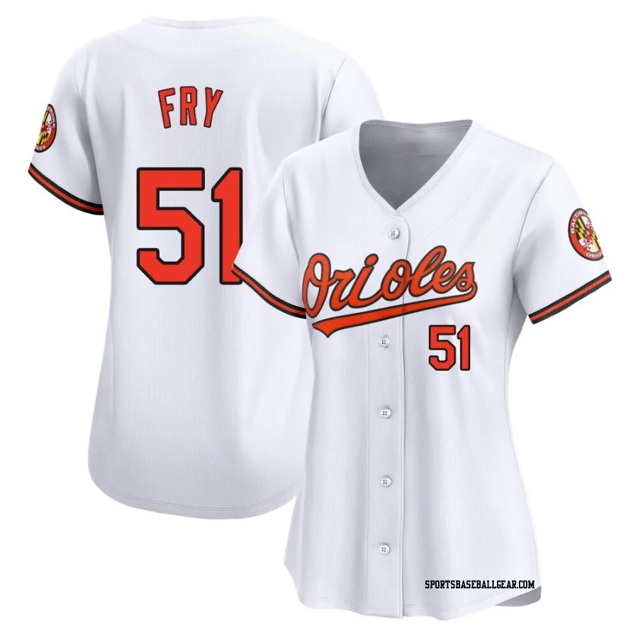 Paul Fry Women's Baltimore Orioles White Limited Home Jersey