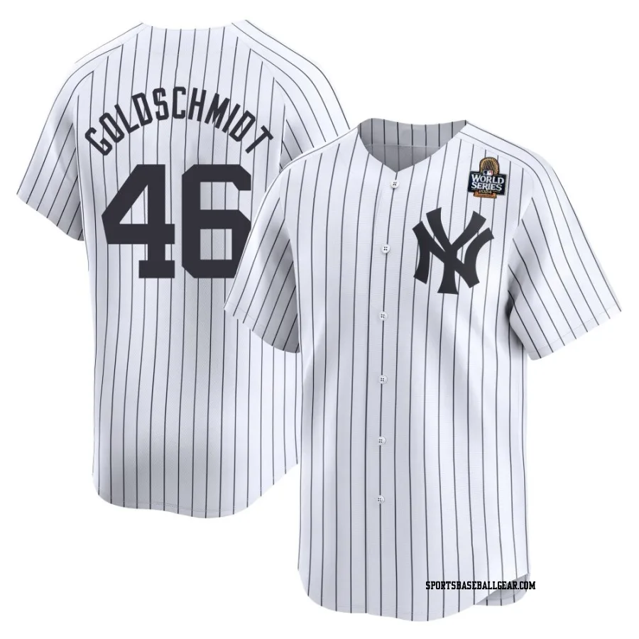 Paul Goldschmidt Men's New York Yankees White Limited Yankee Home 2024 World Series Jersey