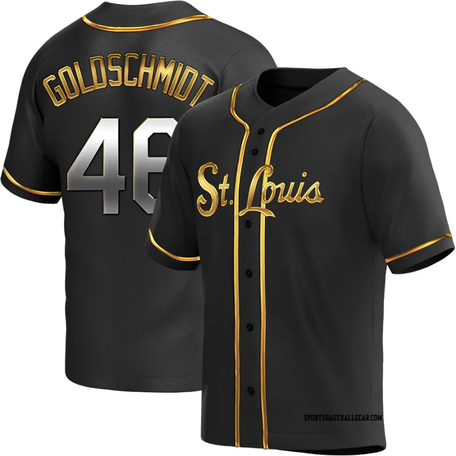 Paul Goldschmidt Men's St. Louis Cardinals Black Golden Replica Alternate Jersey