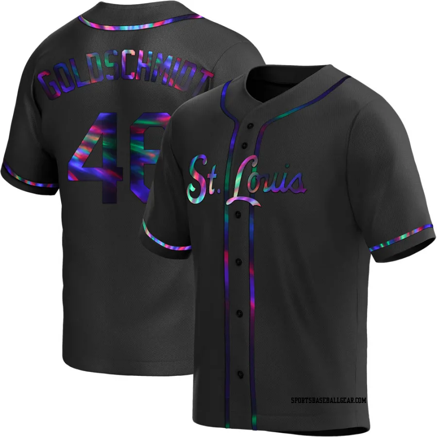 Paul Goldschmidt Men's St. Louis Cardinals Black Holographic Replica Alternate Jersey