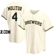 Paul Molitor Men's Milwaukee Brewers Cream Replica Home Jersey