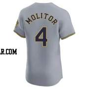 Paul Molitor Men's Milwaukee Brewers Gray Elite Road Jersey