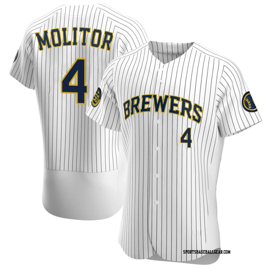 Paul Molitor Men's Milwaukee Brewers White Authentic Alternate Jersey