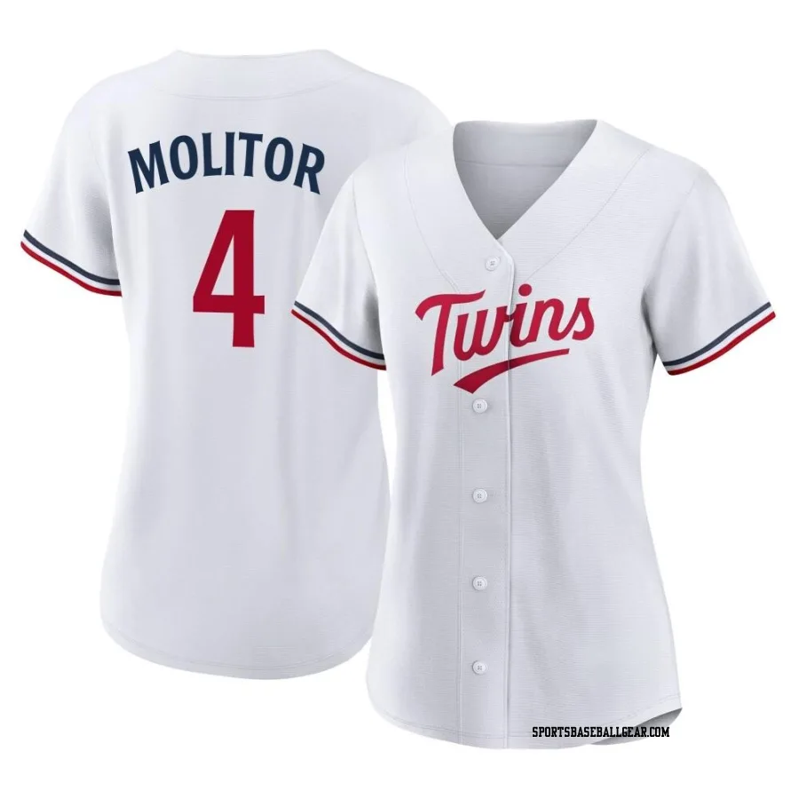 Paul Molitor Women's Minnesota Twins White Replica Home Jersey