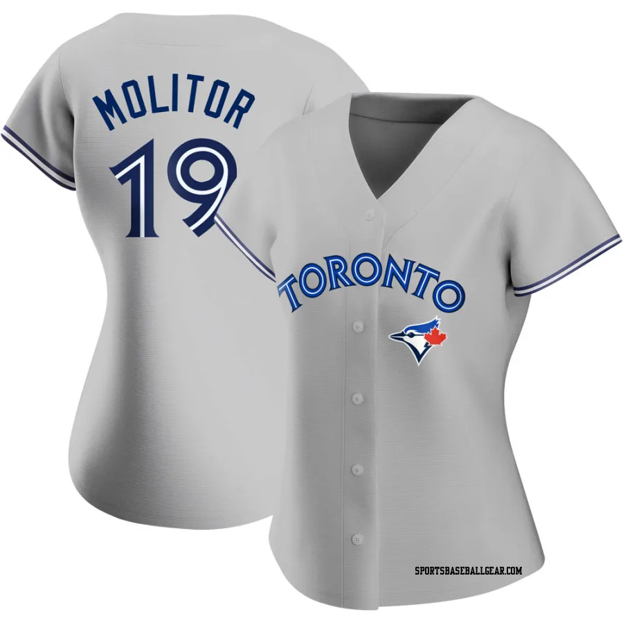 Paul Molitor Women's Toronto Blue Jays Gray Authentic Road Jersey