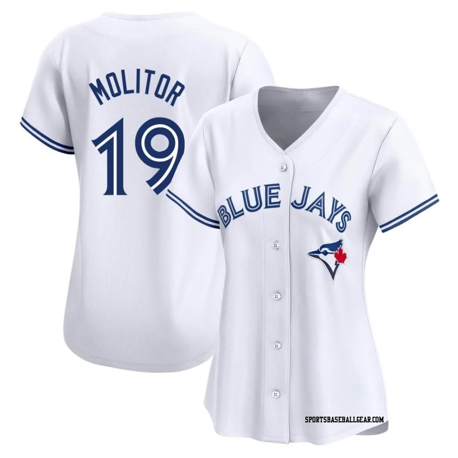 Paul Molitor Women's Toronto Blue Jays White Limited Home Jersey