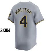 Paul Molitor Youth Milwaukee Brewers Gray Limited Away Jersey