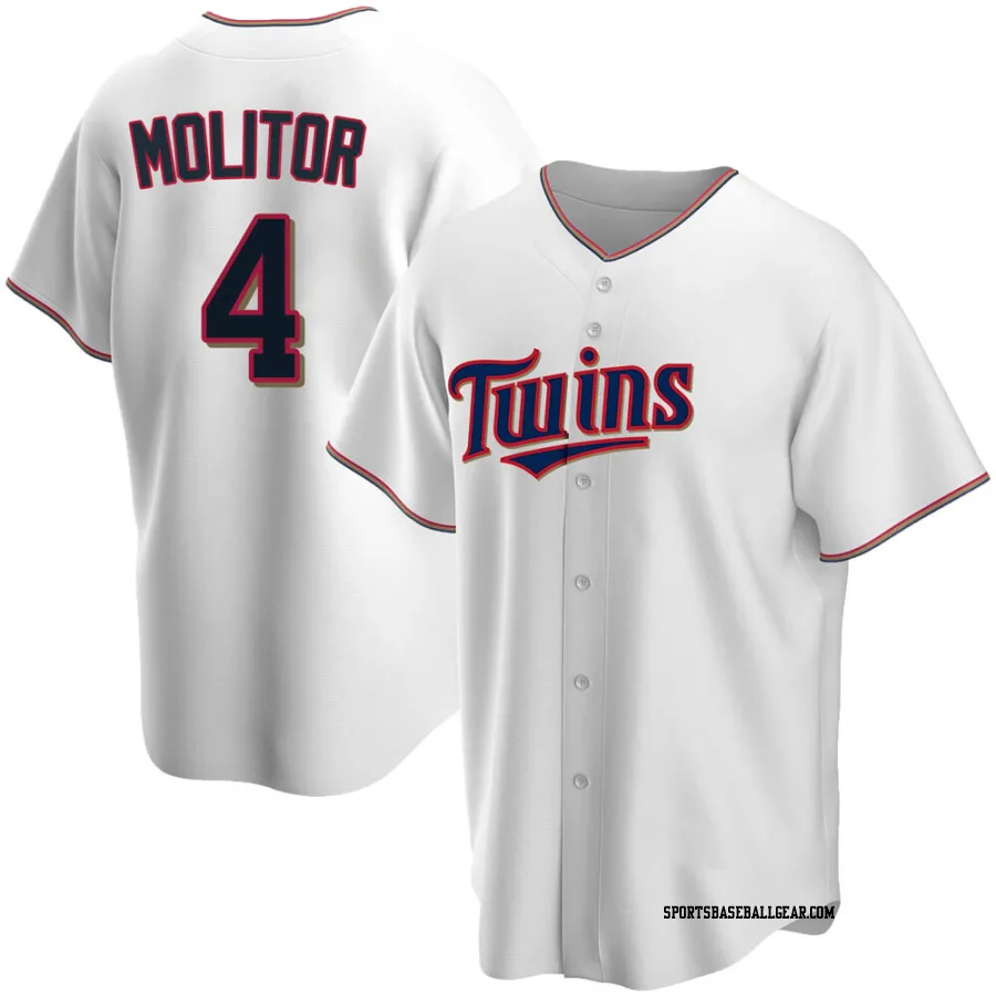 Paul Molitor Youth Minnesota Twins White Replica Home Jersey