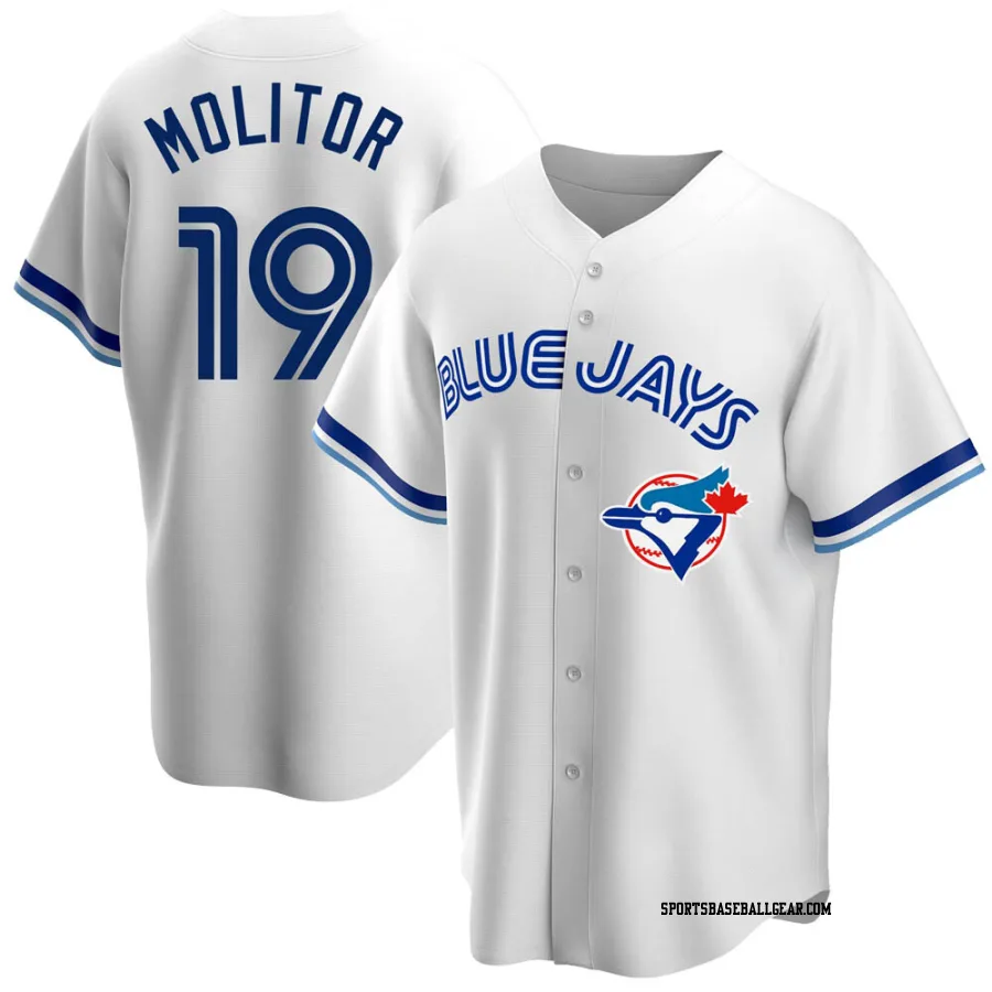 Paul Molitor Youth Toronto Blue Jays White Replica Home Cooperstown Collection Jersey