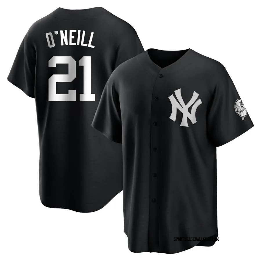 Paul O'Neill Men's New York Yankees Black/White Replica Jersey