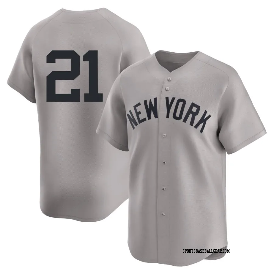 Paul O'Neill Men's New York Yankees Gray Limited Away 2nd Jersey