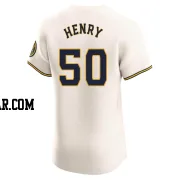 Payton Henry Men's Milwaukee Brewers Cream Elite Home Jersey