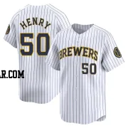 Payton Henry Men's Milwaukee Brewers White Limited Alternate Jersey