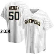 Payton Henry Men's Milwaukee Brewers White Replica Home Jersey