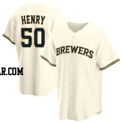 Payton Henry Youth Milwaukee Brewers Cream Replica Home Jersey