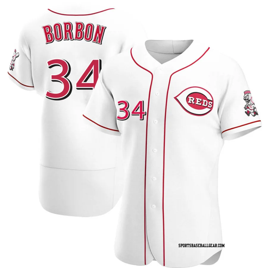 Pedro Borbon Men's Cincinnati Reds White Authentic Home Jersey